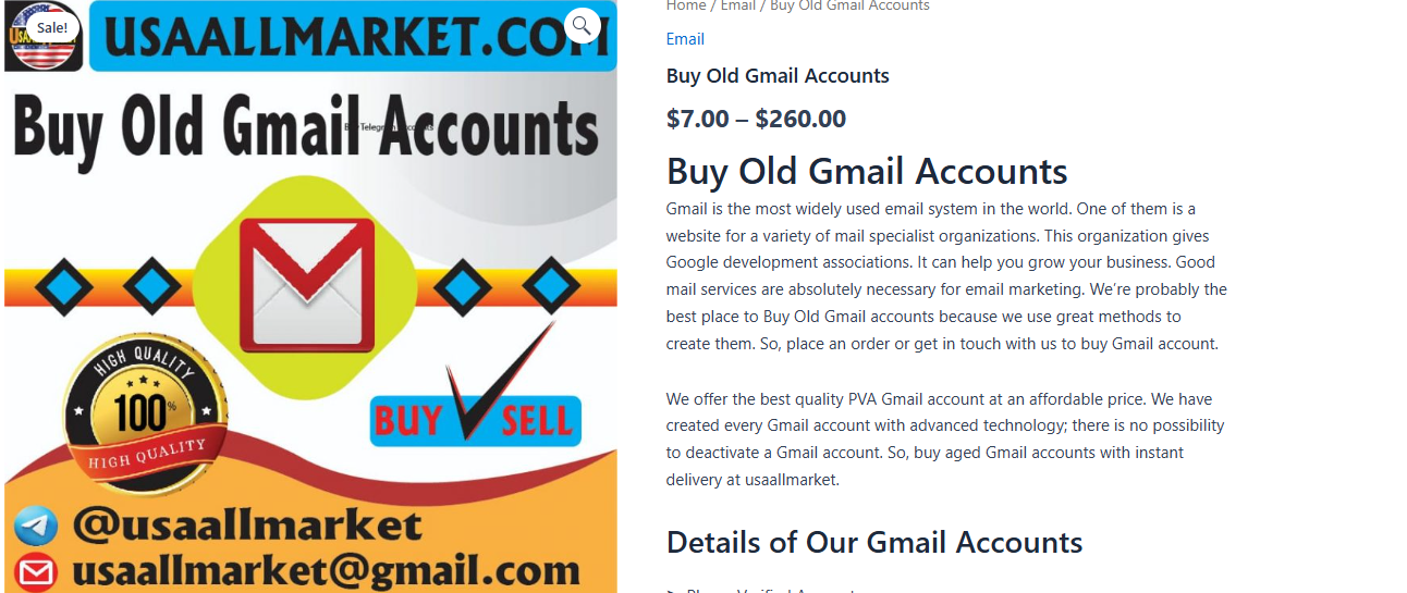Buy Old Gmail Accounts